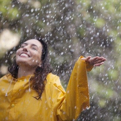 Word Stcok Woman Catching Rain Drops Aspect Ratio 1000 1000