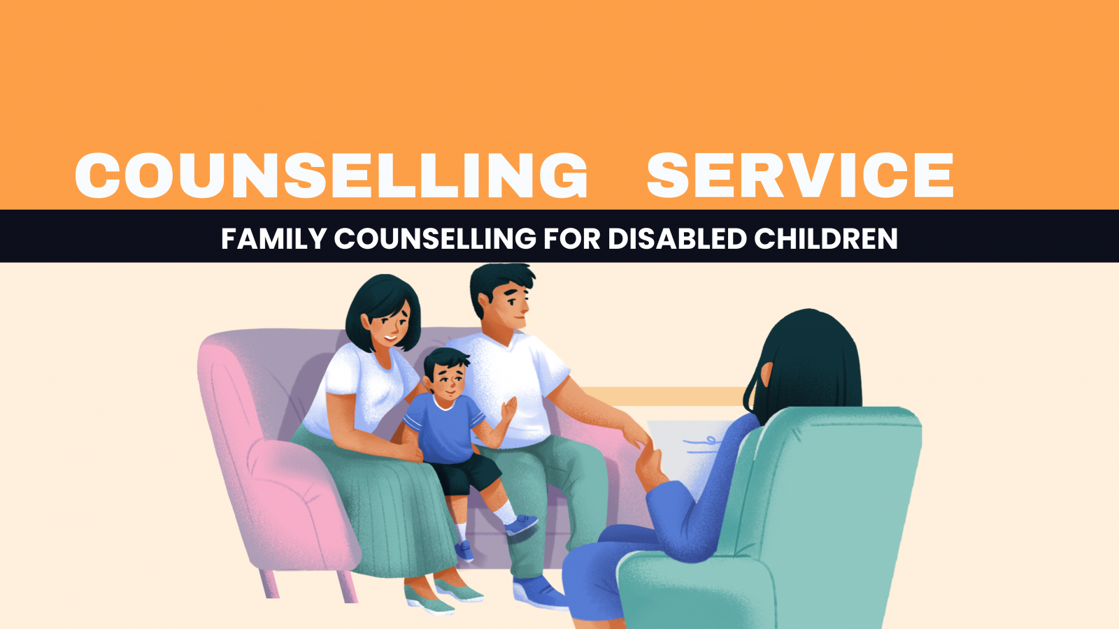 Orange And White Illustrative Counseling Service Flyer 2000 X 800 Mm 8 Aspect Ratio 1600 900