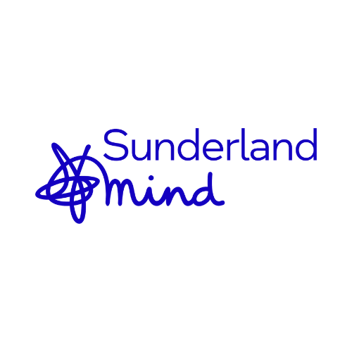 Blue Sunderland Mind logo on white background